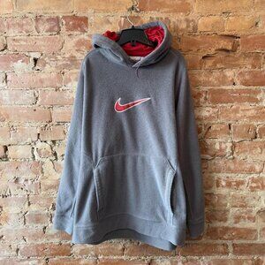 Grey Nike Y2K Fleece hoodie size L
